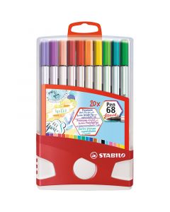 STABILO Pen 68 Brush Color Parade 20 Pack