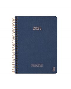 KOZO Kalender 2025 A5 Vecka Per Uppslag Navy