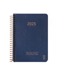 KOZO Kalender 2025 A6 Vecka Per Uppslag Navy