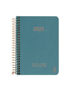 KOZO Kalender 2025 A6 Vecka Per Uppslag Steel Blue