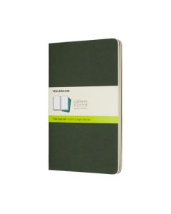 Cahier Journal Olinjerad Large Grön 3-Pack