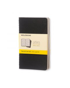Cahier Journal Rutad Pocket Svart 3-Pack