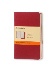 Cahier Journal Linjerad Pocket Röd 3-Pack
