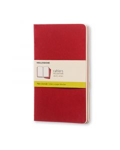 Cahier Journal Olinjerad Large Röd 3-Pack