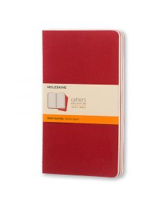 Cahier Journal Linjerad Large Röd 3-Pack