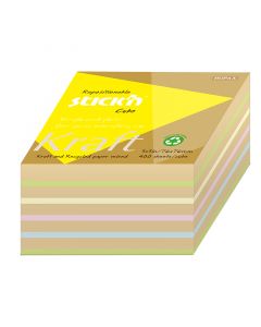 Notiskub Kraft 76x76 400 Blad Sorterat Pastell