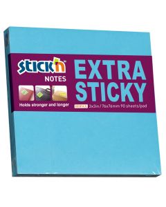 Notisblock Extra Sticky 76x76 90 Blad Neon Blå