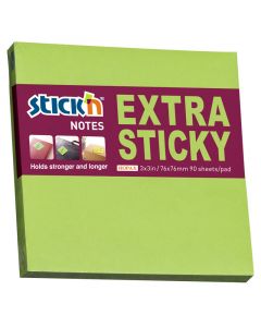 Notisblock Extra Sticky 76x76 90 Blad Neon Grön