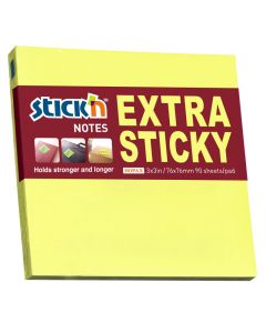 Notisblock Extra Sticky 76x76 90 Blad Neon Gul