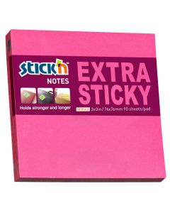 Notisblock Extra Sticky 76x76 90 Blad Neon Röd