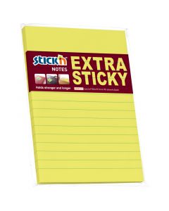 Notisblock Extra Sticky 150x101 90 Blad Linjerad Neon Gul