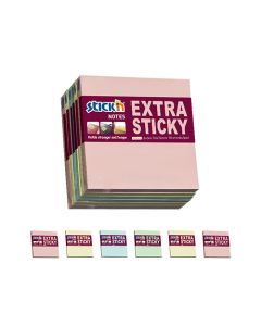 Notisblock Extra Sticky Multipack 6 st 76x76 90 Blad Pastell 