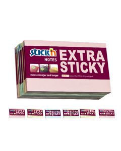 Notisblock Extra Sticky Multipack 6 st 76x127 90 Blad Pastell 