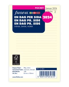 Dagbok Pocket 2024 Dag Per Sida Svensk/Dansk/Nors