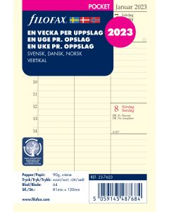 Dagbok Pocket 2023 Vecka Per Uppslag Vertikal Svensk/Dansk/Norsk